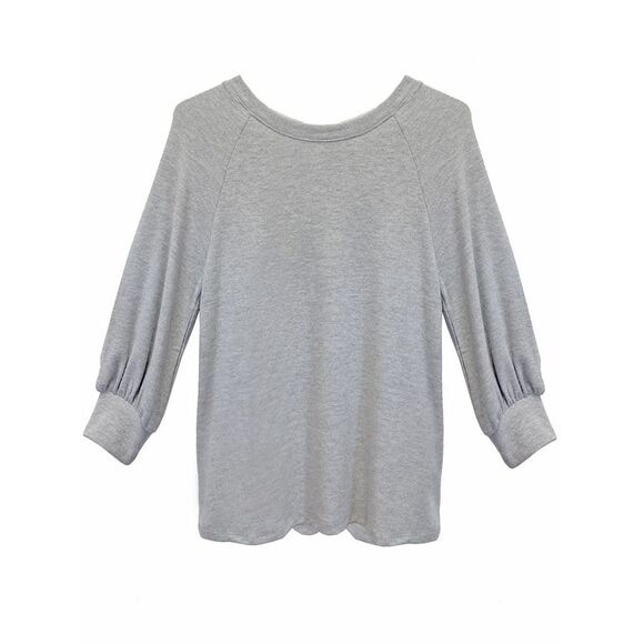 Grey Loose Fit Top With Back Tie Detail - Picture 1 of 7